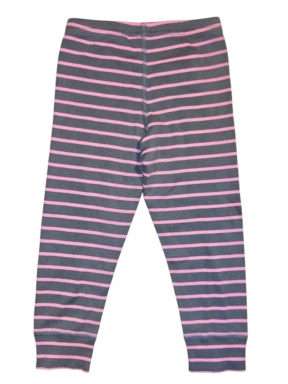 Hanna Andersson Gray and Pink Striped Organic Cotton Pajama Bottoms 3T (90)